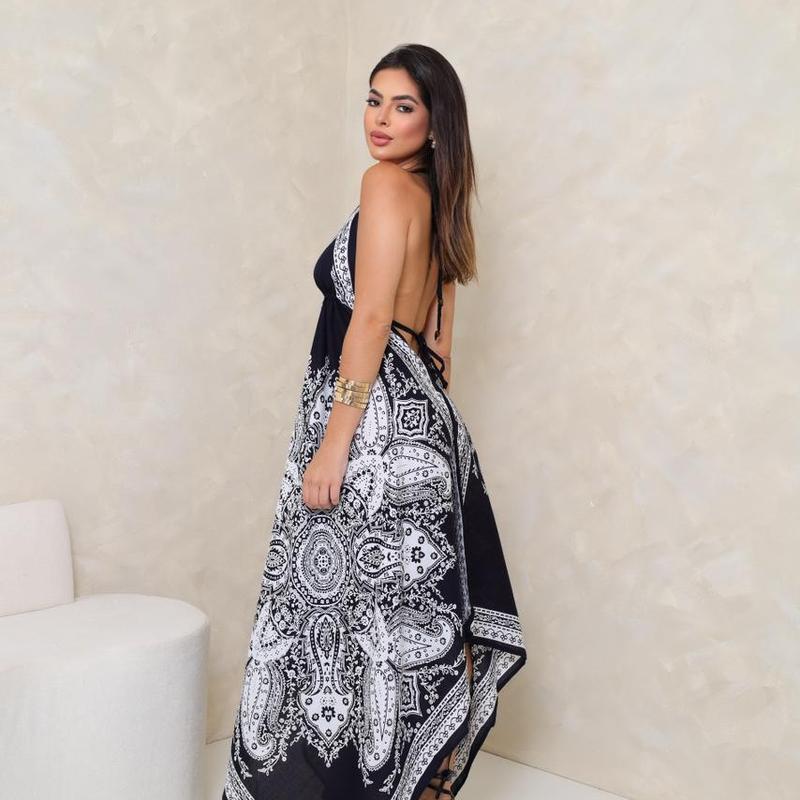 Vestido Indiano Longo - Lenço Tamanho Único Costa Nua