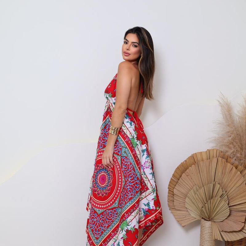 Vestido Indiano Longo - Lenço Tamanho Único Costa Nua