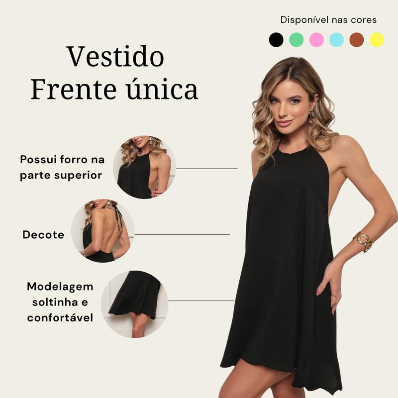 Vestido Curto Frente Única Duna Fresquinho Verão
